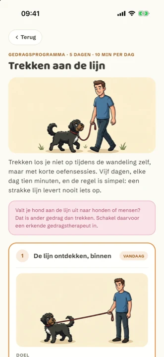 Een gedragsprogramma in de app